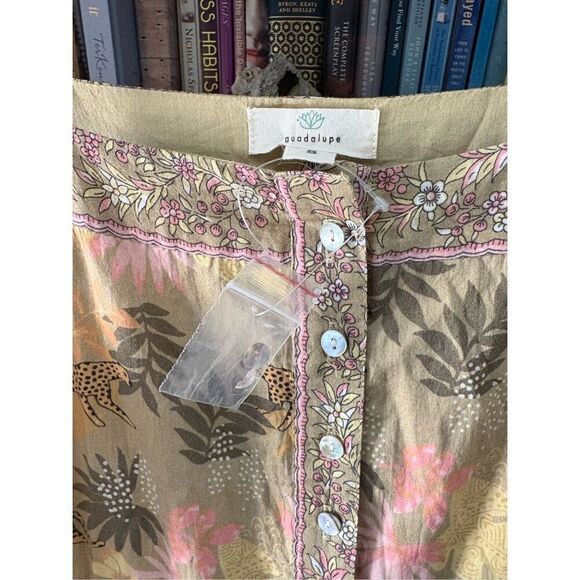 NWOT Guadalupe Design Green & Pink Jungle Midi Dress Size Small - Picture 5 of 6